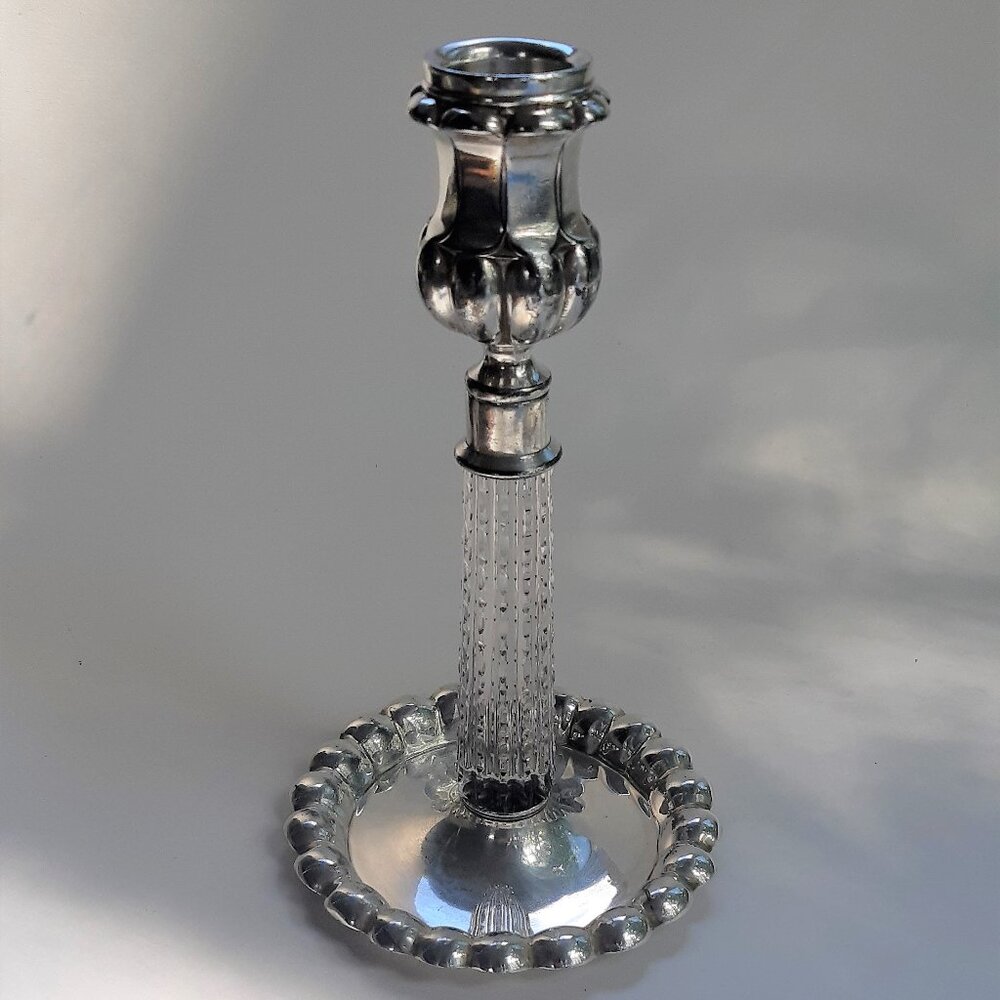 Antique Candleholder by Eureka Silver Plate Quadruple American Brilliant Period